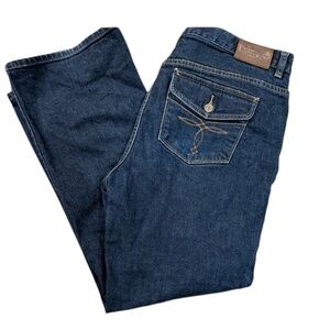 Lauren Ralph Lauren Dark Blue Flared Jeans Petite 14